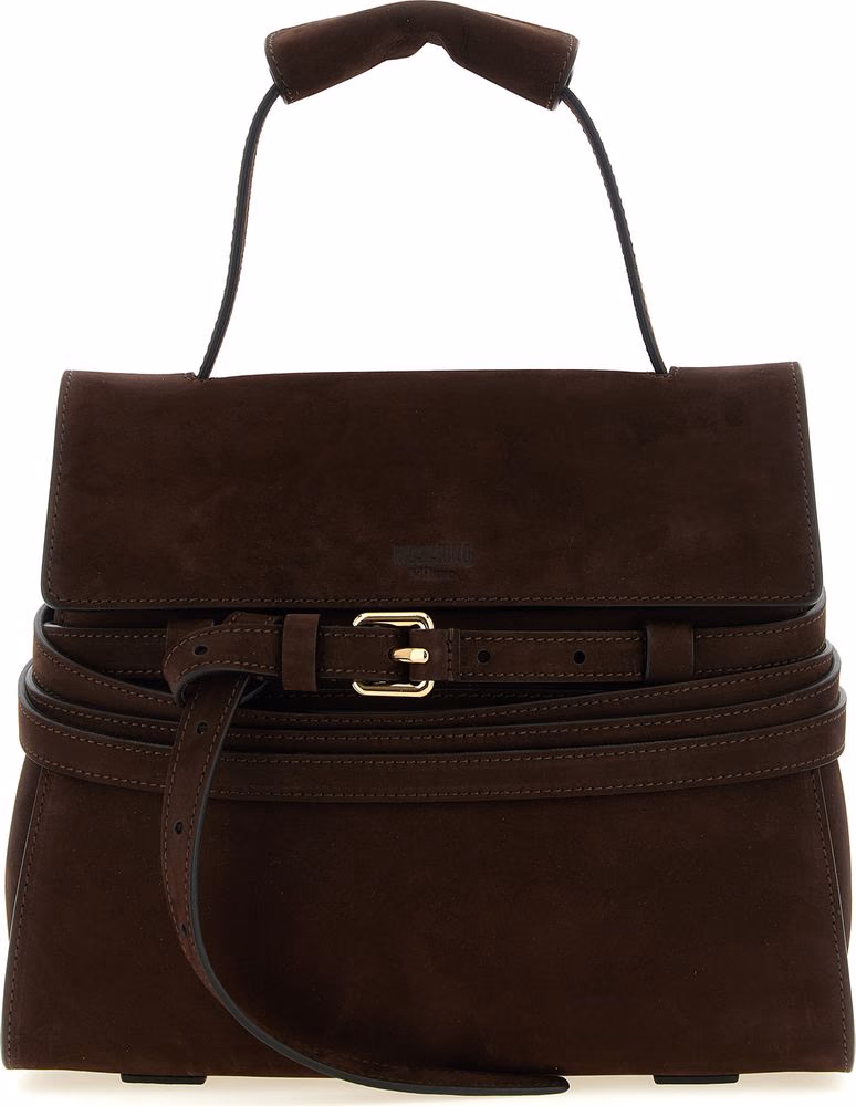 Moschino Brown Calfskin Handbag