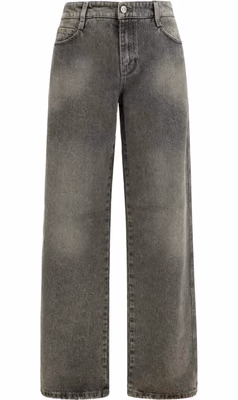 Gray Cotton Relaxed Fit Jeans