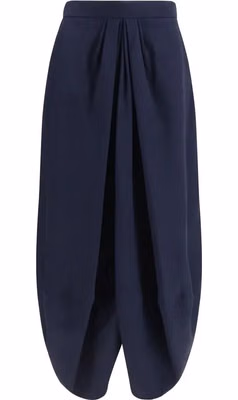 Blue Silk Long Skirt