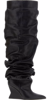 Black Calfskin Over The Knee