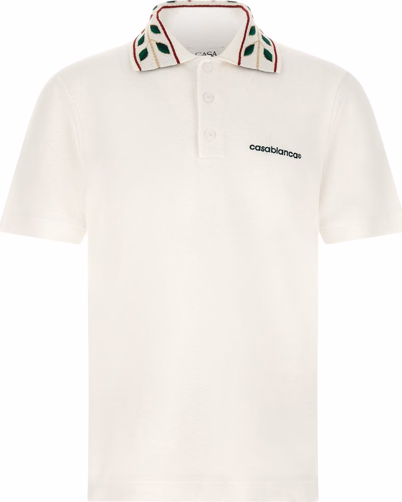 Casablanca White Organic Cotton Polo Shirt