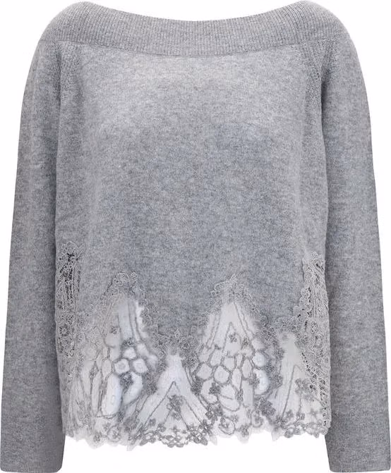 Ermanno Scervino Gray Cashmere Sweater