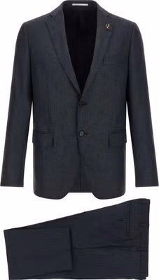 Gray Polyester Two-Piece Suit