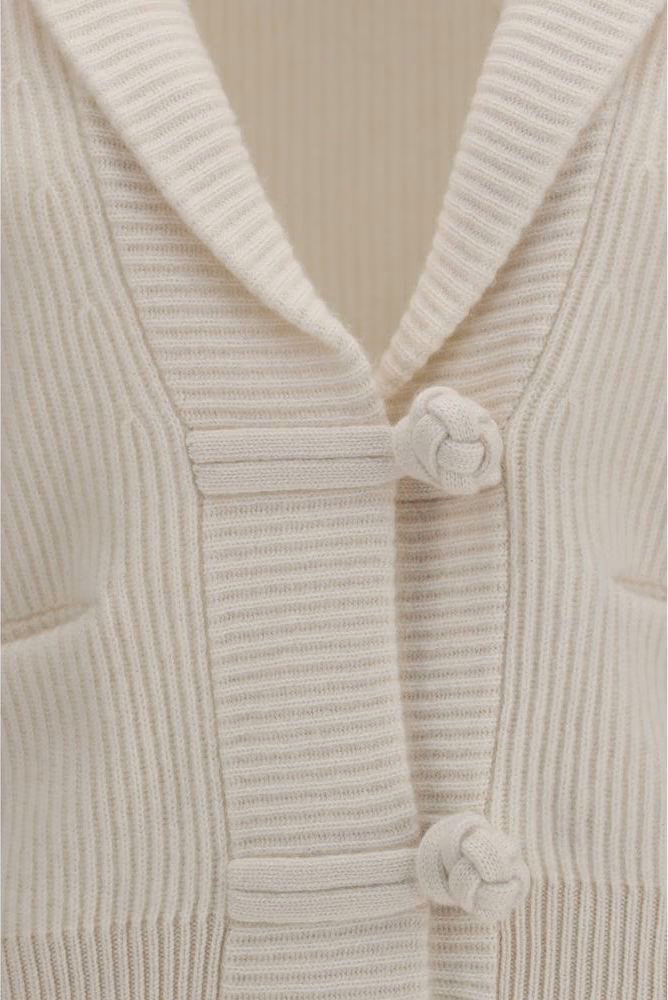 Forte_Forte White Wool Oves Aries Cardigan