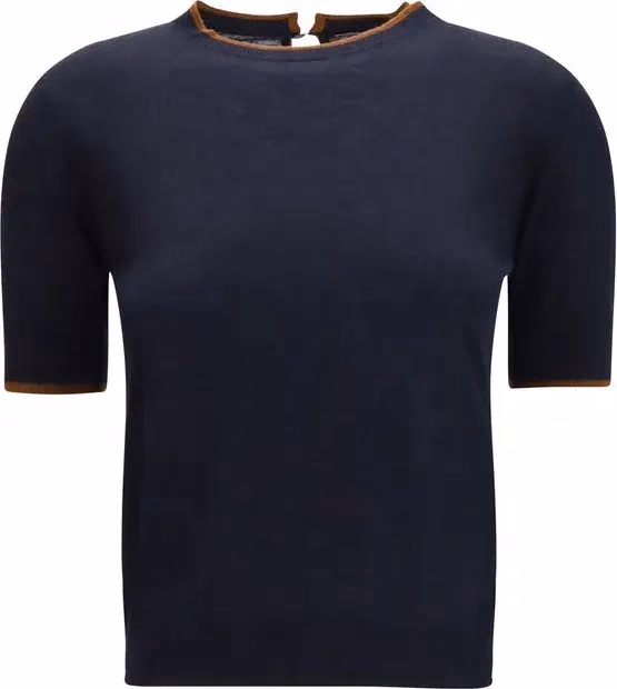 Max Mara Blue Silk T-Shirt