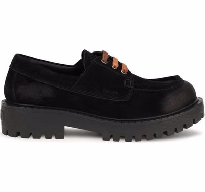 Black Suede Leather Slip-On Loafers