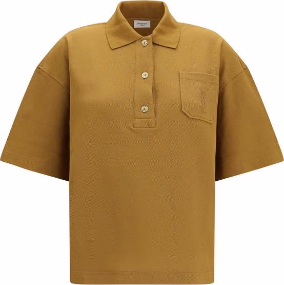 Saint Laurent Bicolor Cotton Polo Shirt