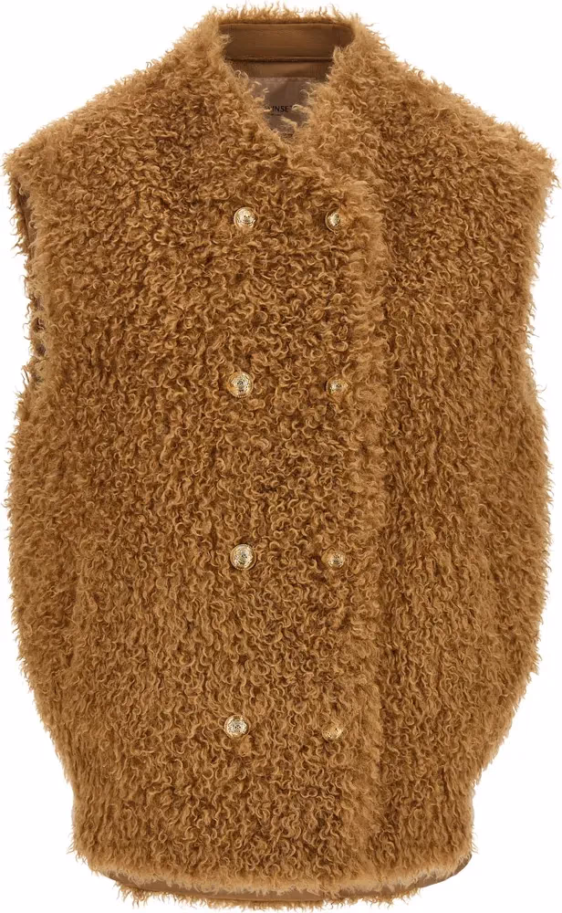 Twinset Brown Polyester Sleeveless Jacket