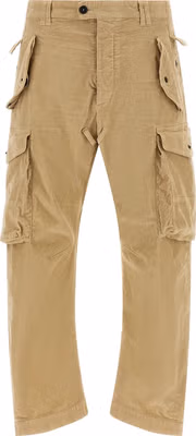 Beige Cotton Cargo Pants