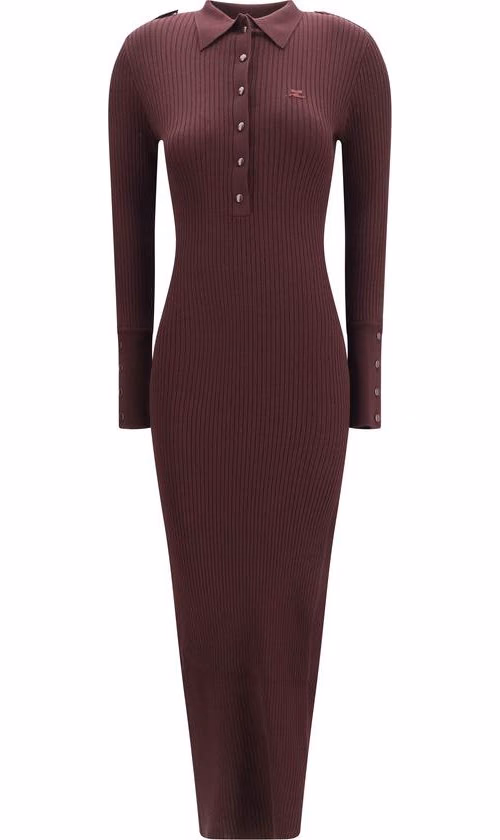 Courrèges Bordeaux Viscose Casual Dress
