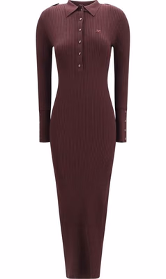 Bordeaux Viscose Casual Dress