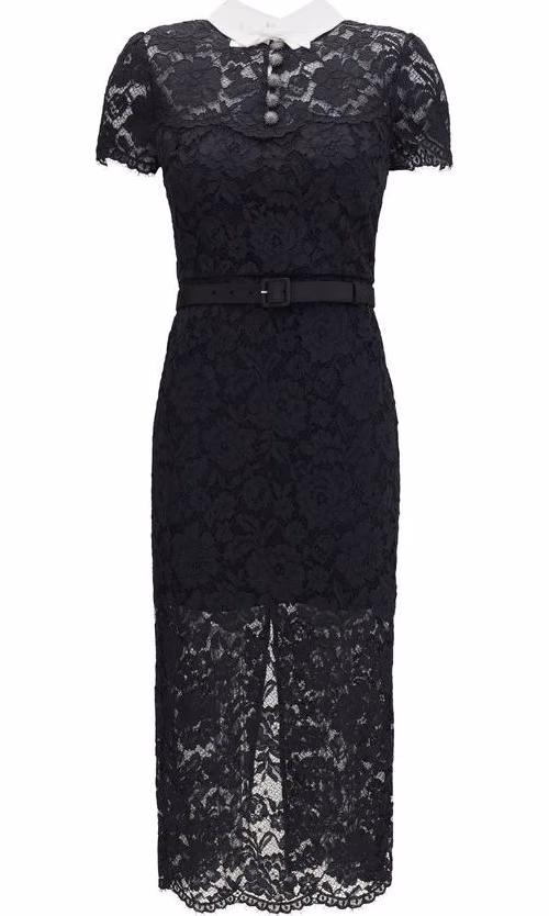 Self-Portrait Black Polyester Casual Dress