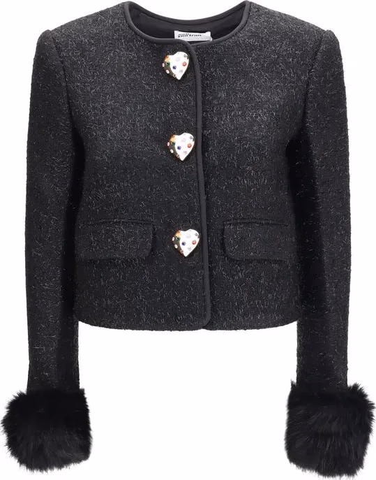 Self-Portrait Black Polyester Jacket