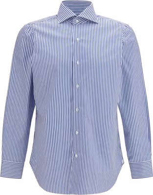 Blue Cotton Pattern Shirt