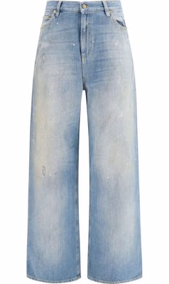 Blue Cotton Boyfriend Jeans