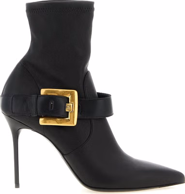 Black Lamb Leather Ankle Boots