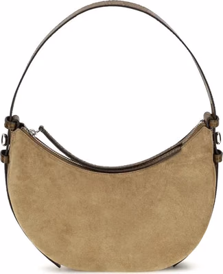 Beige Suede Leather Shoulder Bag