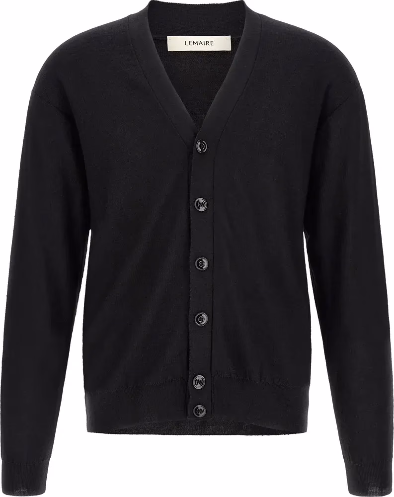 Lemaire Black Wool Cardigan