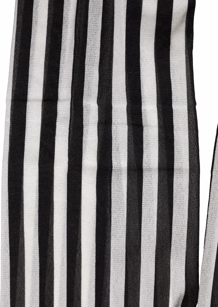 Dolce & Gabbana Black White Stripes Tights Stocking Pantyhose Socks
