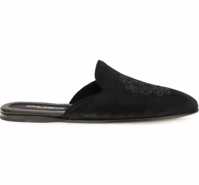 Black Calf Leather Bos Taurus Mules