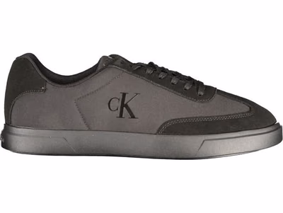 Black Polyester Men's Sneaker