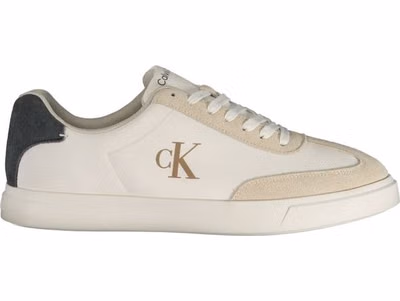 White Polyester Men's Sneaker