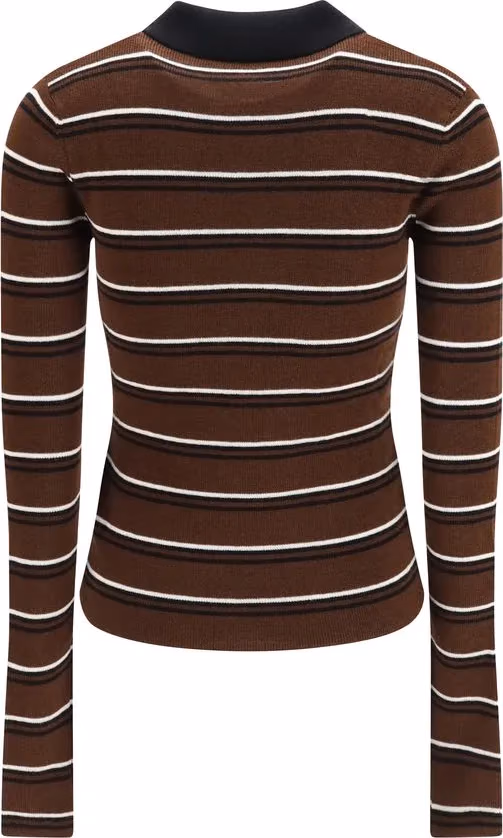 Ganni Brown Wool Oves Aries Dress Shirt