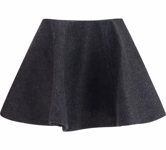 Ganni Gray Wool Oves Aries Midi Skirt