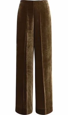 Brown Viscose Casual Pants