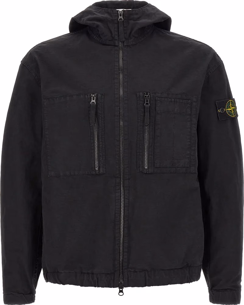 Stone Island Black Cotton Shell Jacket