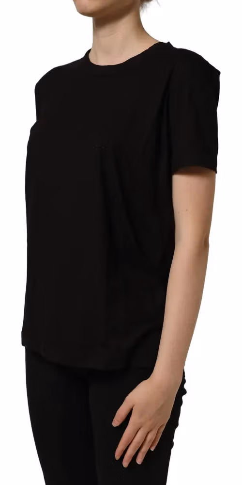 Dolce & Gabbana Black Cotton Crew Neck Short Sleeves T-shirt