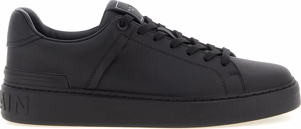 Balmain Black Calfskin Low Top Sneakers