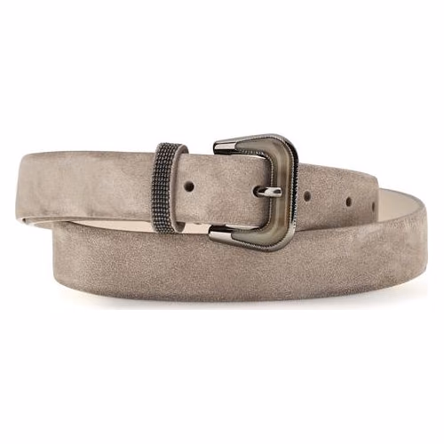 Brunello Cucinelli Beige Calf Leather Bos Taurus Regular Belt