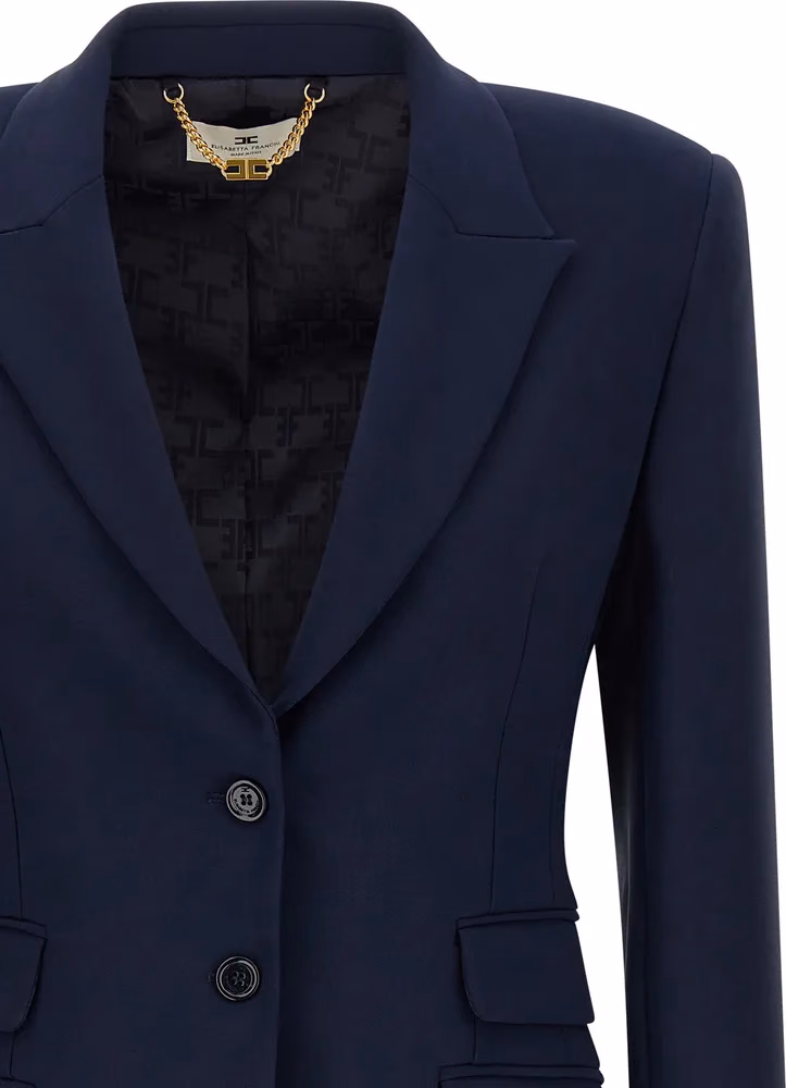 Elisabetta Franchi Blue Polyester Blazer