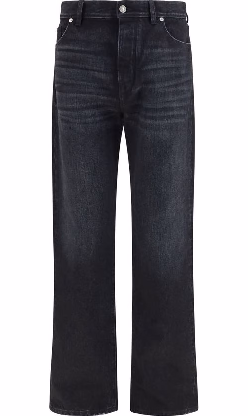 Fendi Black Cotton Straight-Leg Jeans