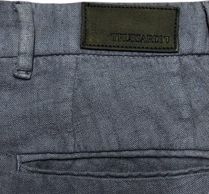 Trussardi Jeans Blue Flax Men Pants