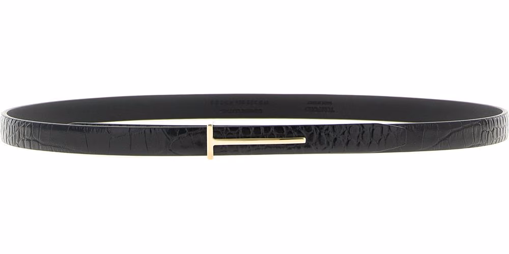 Tom Ford Black Calfskin Regular Belt