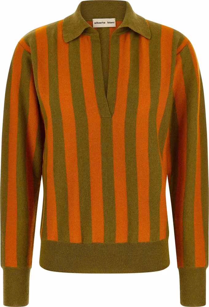 Alberto Biani Multicolor Cashmere Polo Shirt