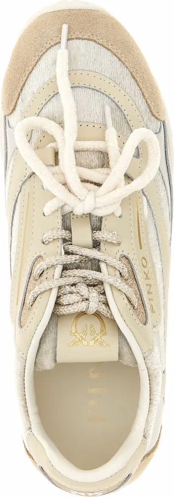 PINKO White Leather Low Top Sneakers
