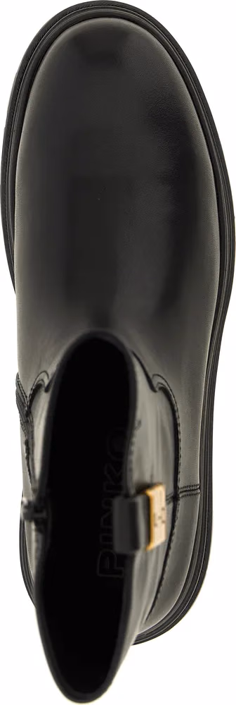 PINKO Black Cowhide Ankle Boots