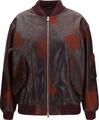Bordeaux Leather Bomber