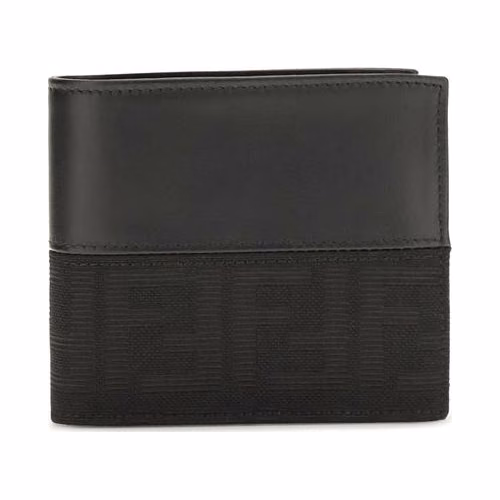 Fendi Black Calf Leather Bos Taurus Wallet