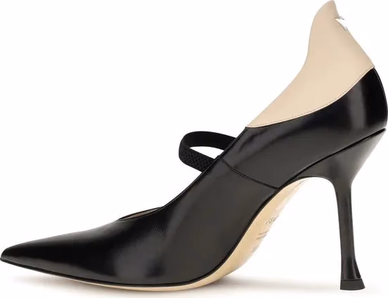 Fendi Black Calf Leather Bos Taurus High Heel Pumps