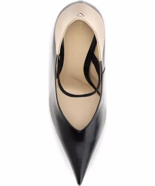 Fendi Black Calf Leather Bos Taurus High Heel Pumps