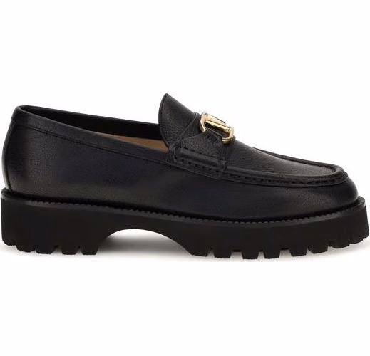 Valentino Garavani Black Goatskin Platform Loafers