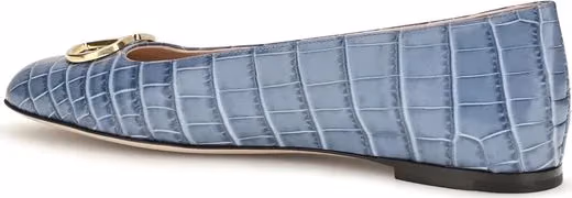 Valentino Garavani Blue Calf Leather Bos Taurus Ballet Flats