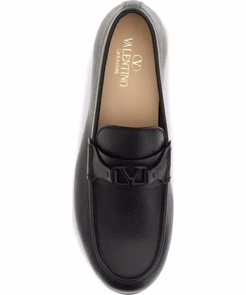 Valentino Garavani Black Deer Slip-On Loafers