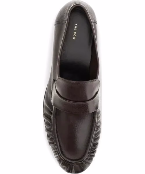 The Row Brown Calf Leather Bos Taurus Slip-On Loafers