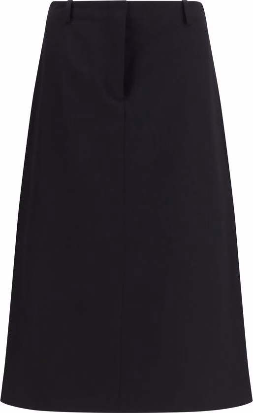 Fendi Black Wool Oves Aries Midi Skirt
