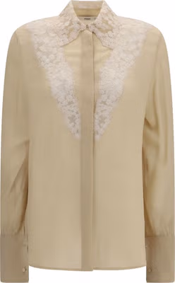 Beige Silk Dress Shirt